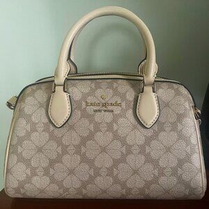 NWT Kate Spade KG483 Signature Spade Flower Duffle Crossbody Dark Beige